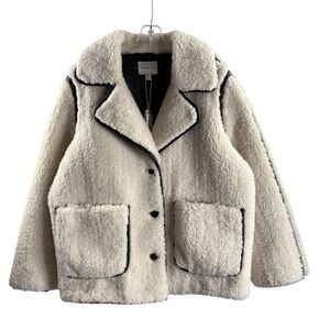 Jason Wu Cream Teddy Jacket with Black Accents NWT